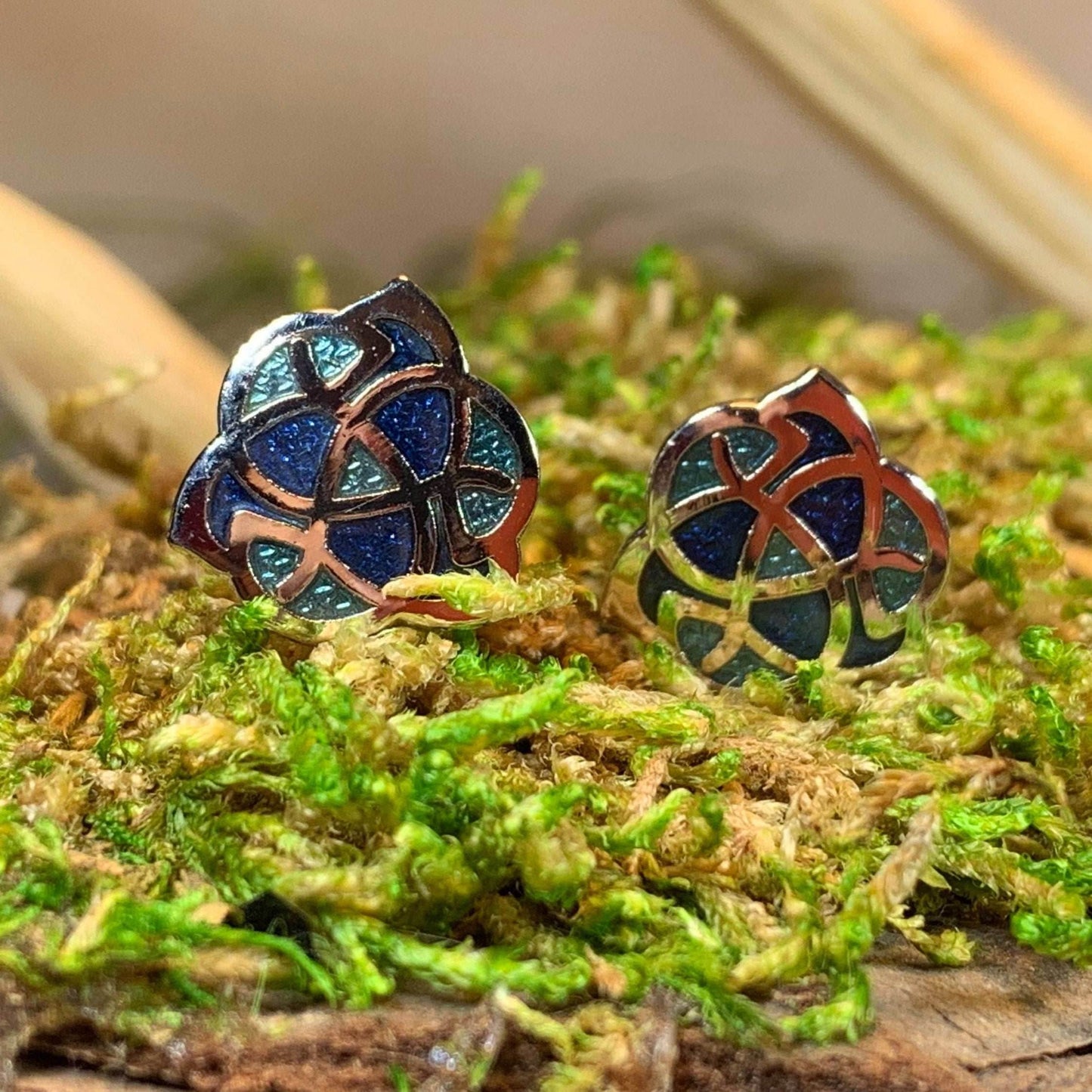 Celtic Knot Stud Earrings - Purple