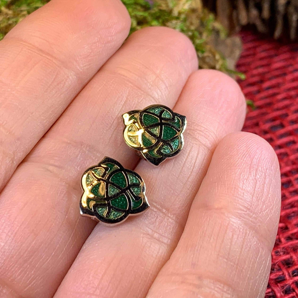 Celtic Knot Stud Earrings - Purple