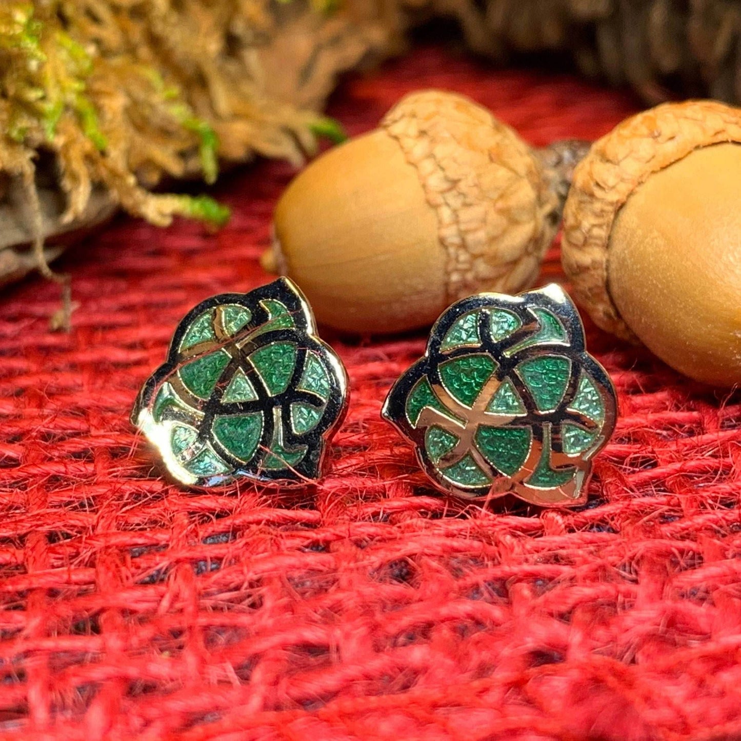 Celtic Knot Stud Earrings - Purple