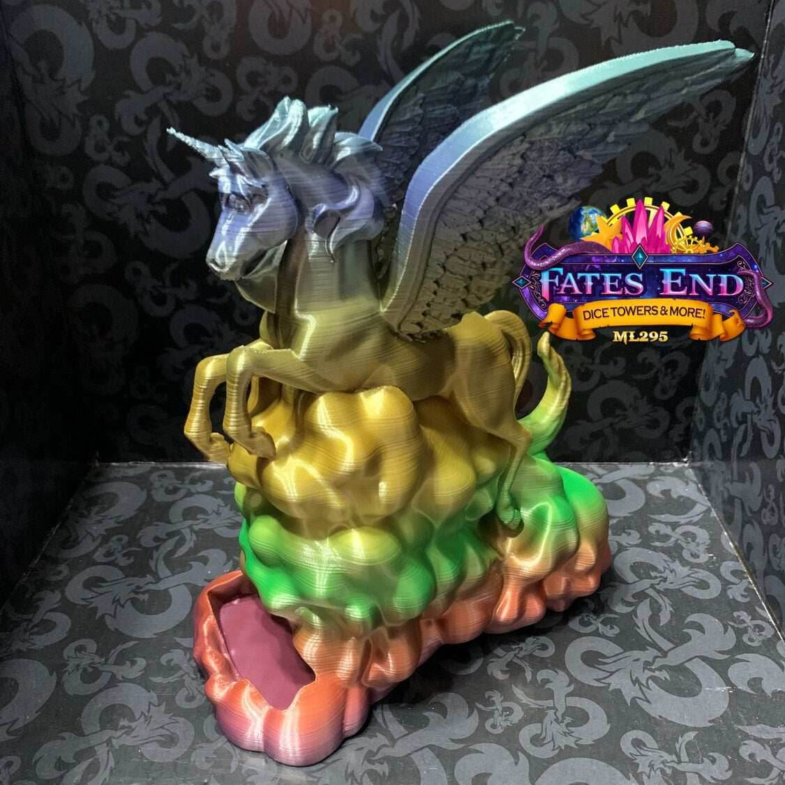 Fates End Alicorn/Unicorn Dice Tower - Rainbow / Alicorn