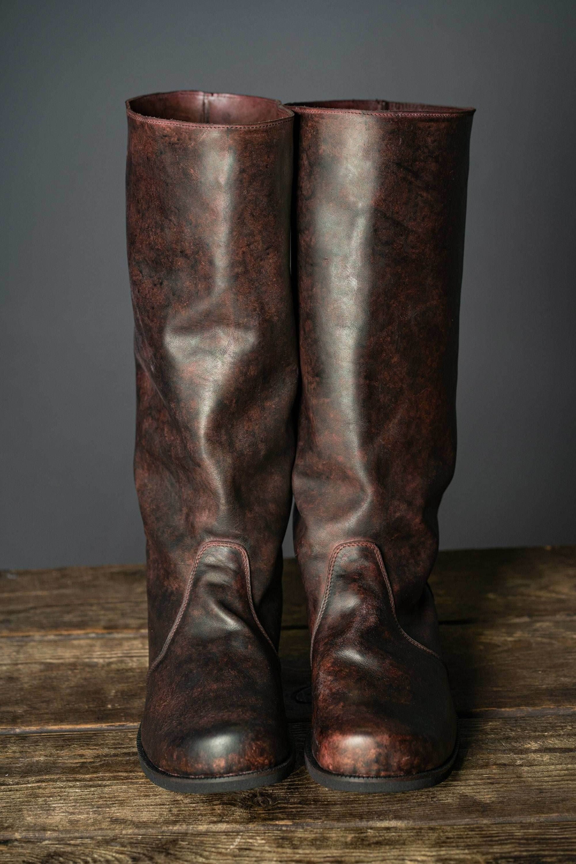 Ragnar leather boots (Vikings) - brown (lie photo) / 5