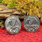 Irish Claddagh & Harp Cuff Links - 