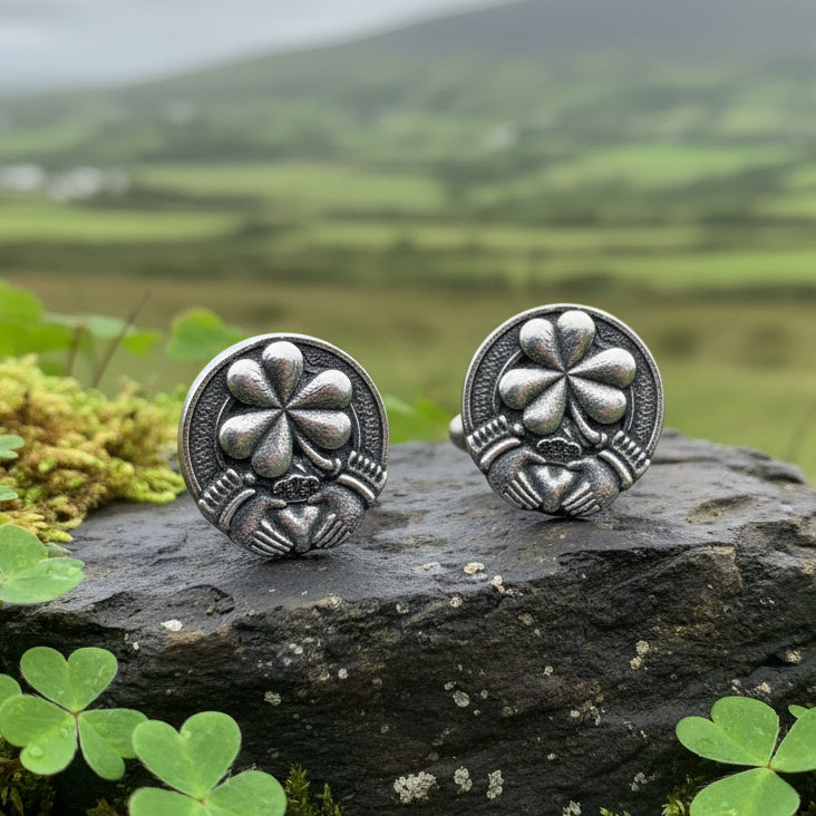 Irish Shamrock Cuff Links