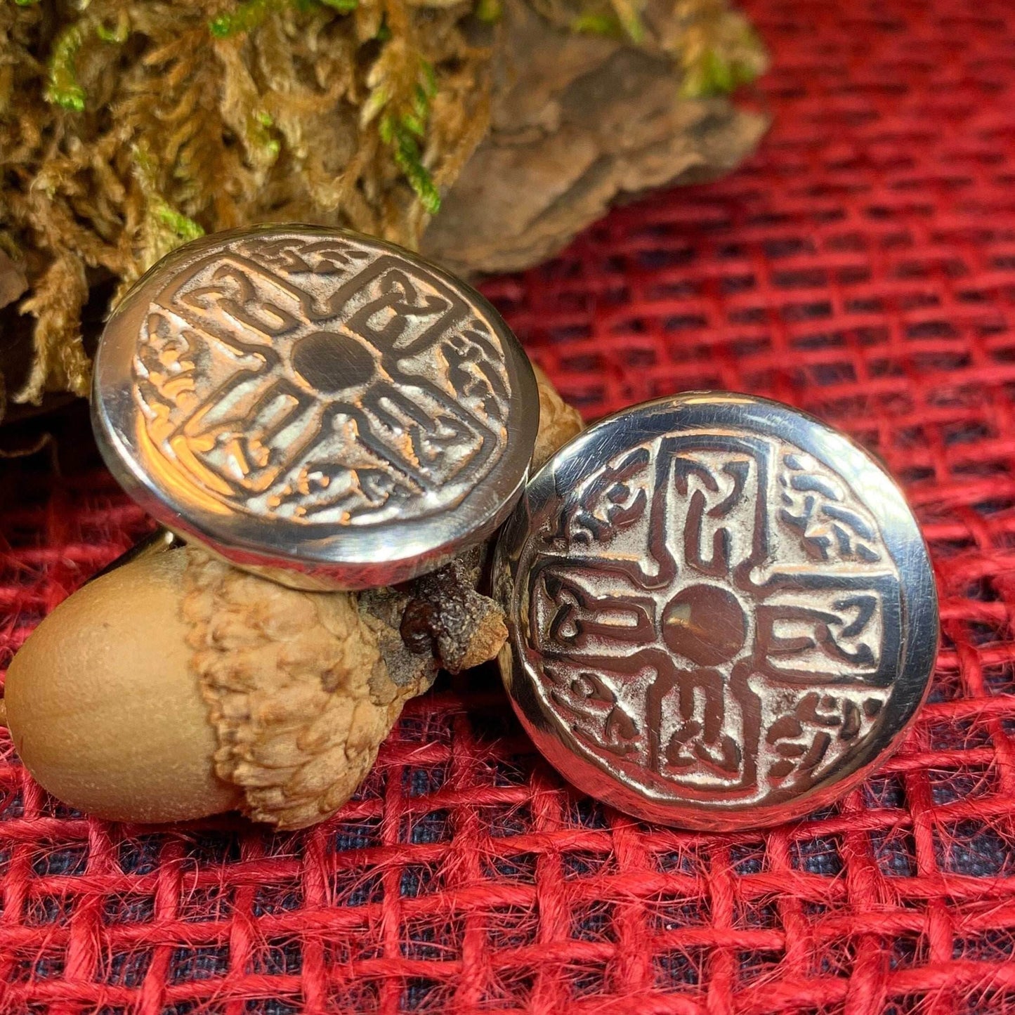 Round Celtic Cross Cuff Links - 