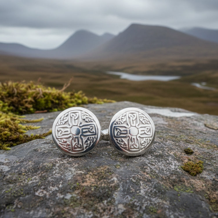 Round Celtic Cross Cuff Links