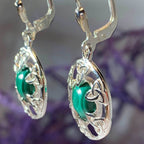 Malachite Trinity Knot Earrings - 