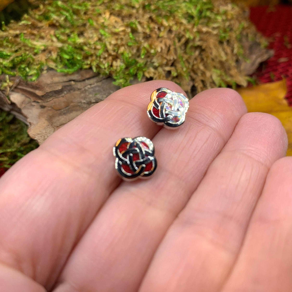 Dara Knot Stud Earrings - Red