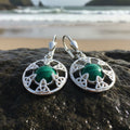 Malachite Trinity Knot Earrings
