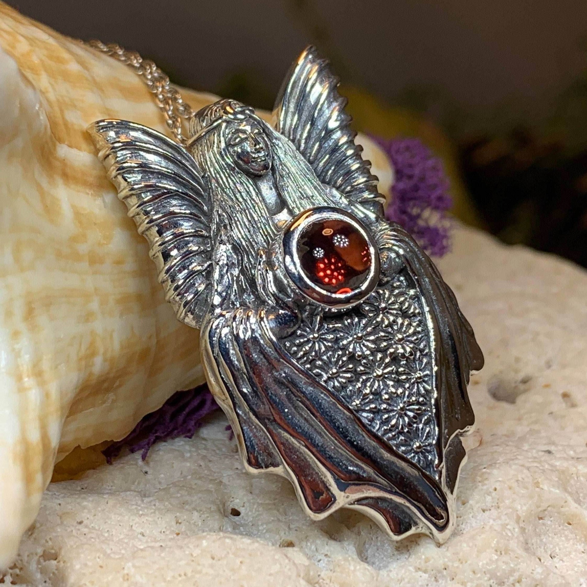 Titania Fairy Queen Necklace - 18 / Garnet