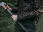 Medieval leather bracers for Larp - Brown (like foto) / For one hand