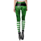 St Patricks Day Clover Print Leggings | Yoga Pants | Leprechaun Stretchy - Small