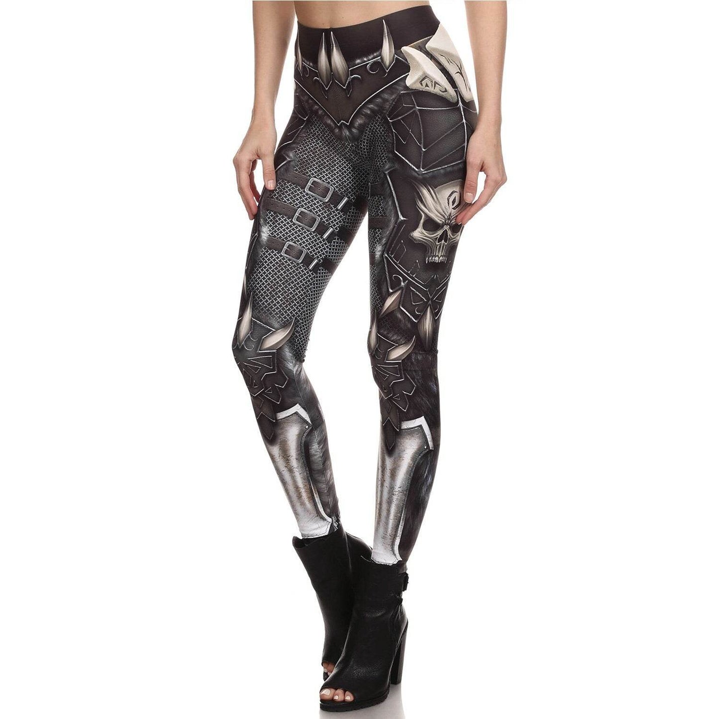 Warrior Armor Cosplay Leggings | Yoga Pants | Dark Gothic Stretchy - Small