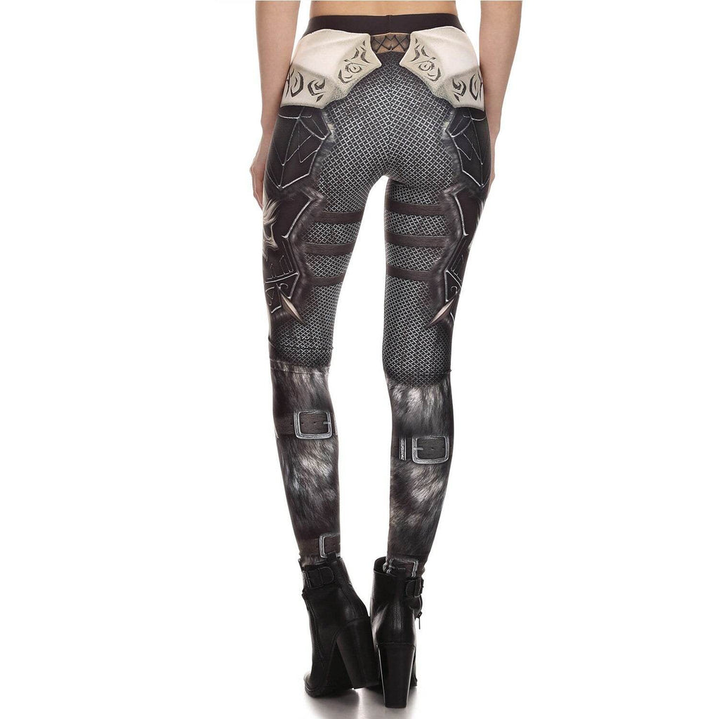 Warrior Armor Cosplay Leggings | Yoga Pants | Dark Gothic Stretchy - Small