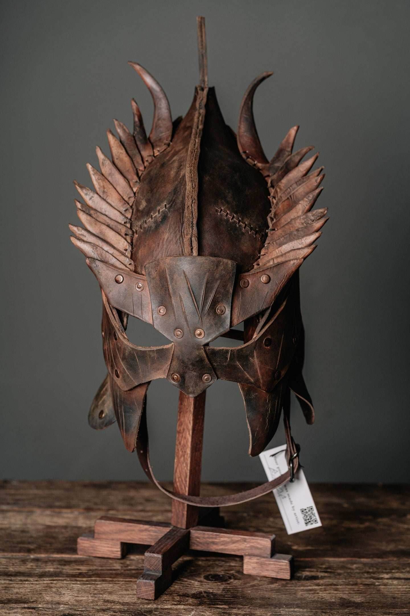 Viking battle helmet (Head Hunter) - XS / Brown (as on foto)