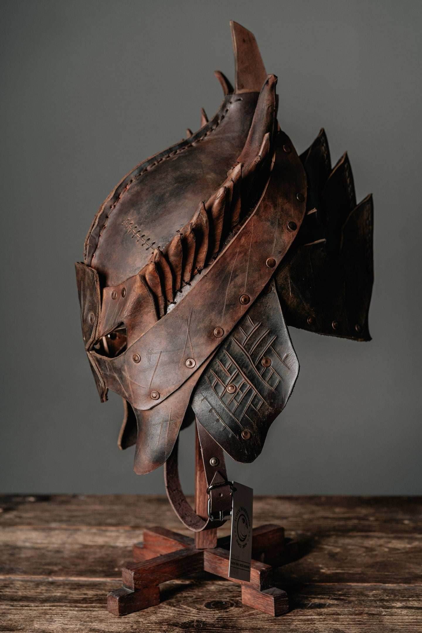 Viking battle helmet (Head Hunter) - XS / Brown (as on foto)