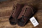 Viking leather bracers - Brown / One bracer
