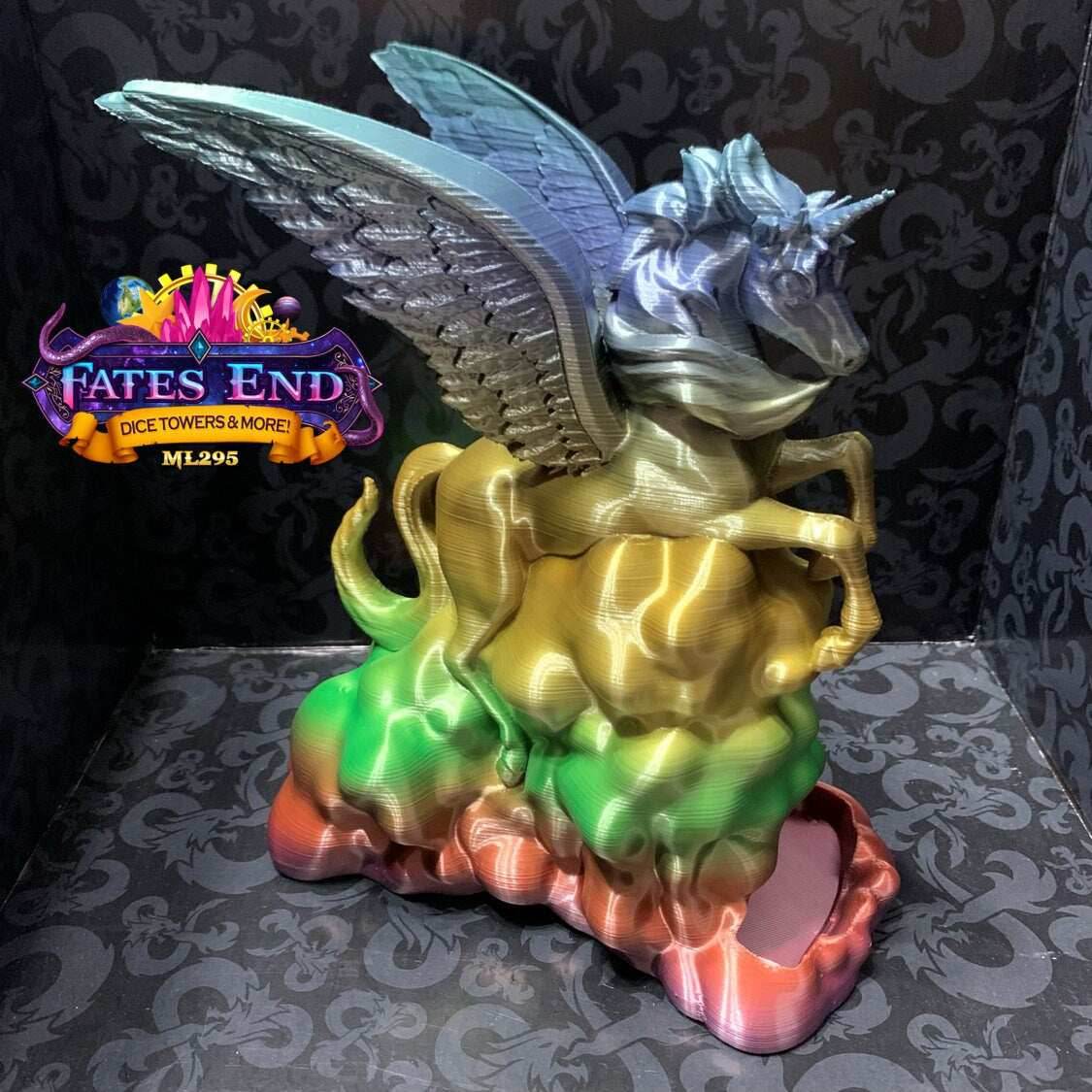 Fates End Alicorn/Unicorn Dice Tower - Rainbow / Alicorn