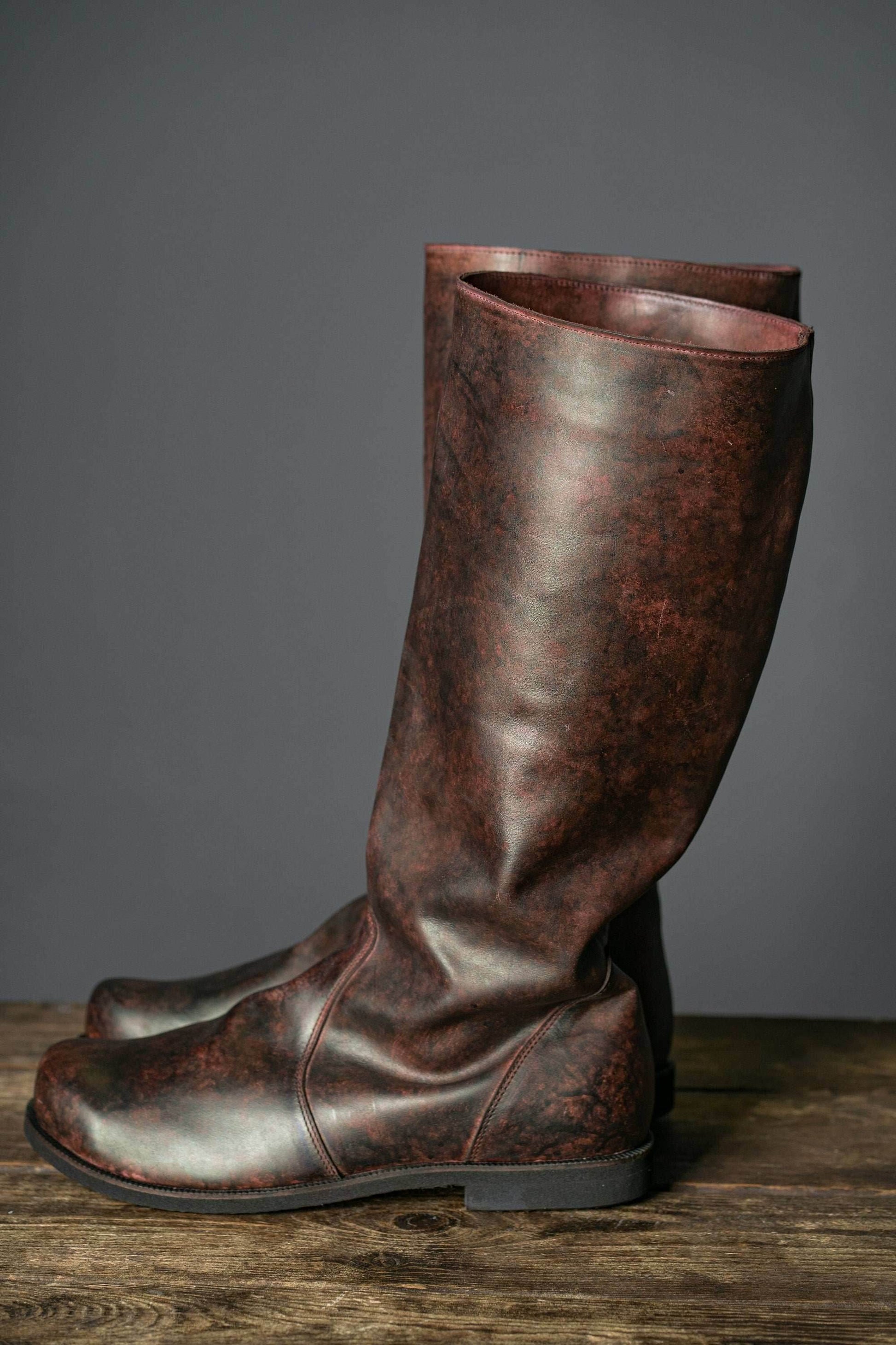 Ragnar leather boots (Vikings) - brown (lie photo) / 5