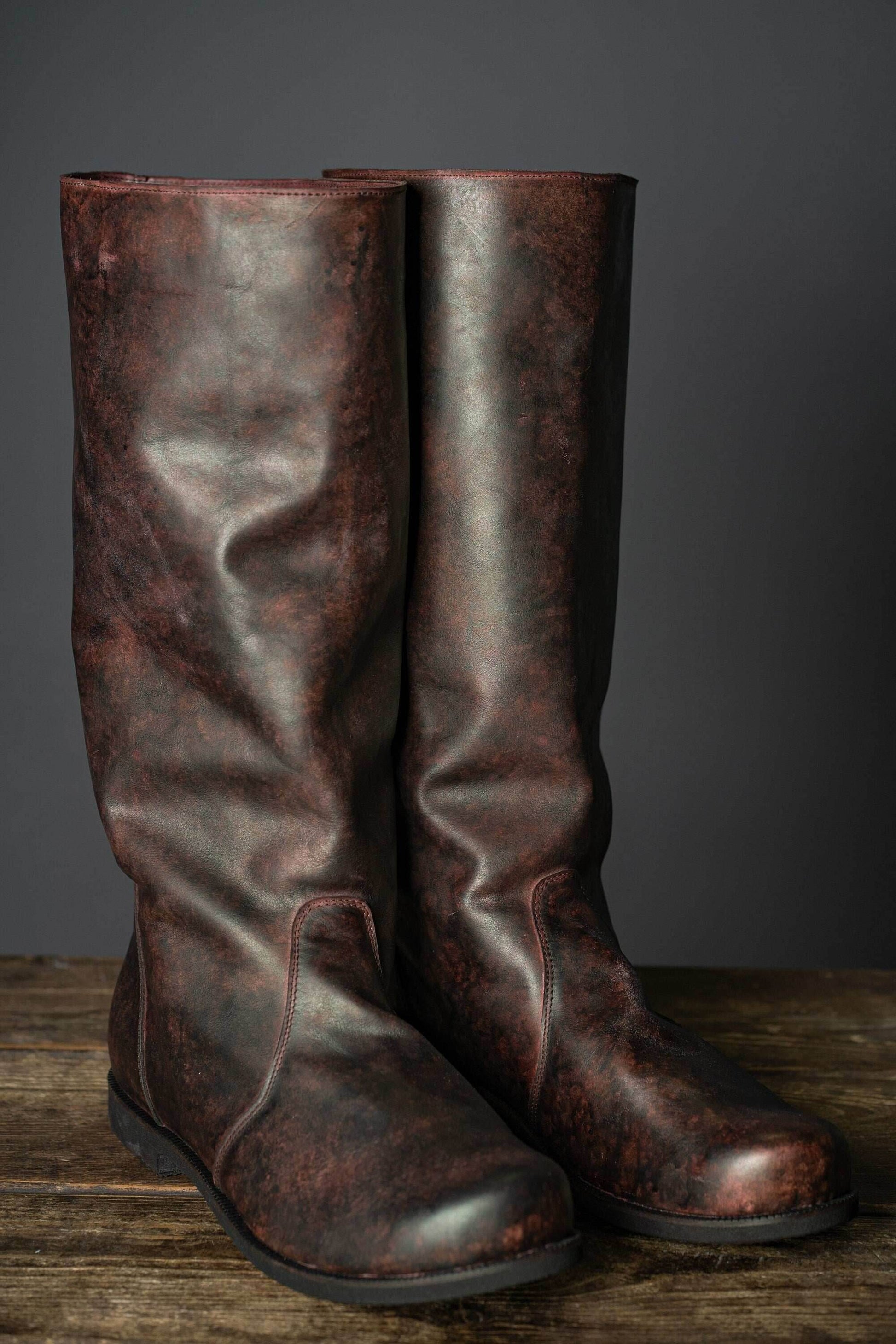 Ragnar leather boots (Vikings) - brown (lie photo) / 5