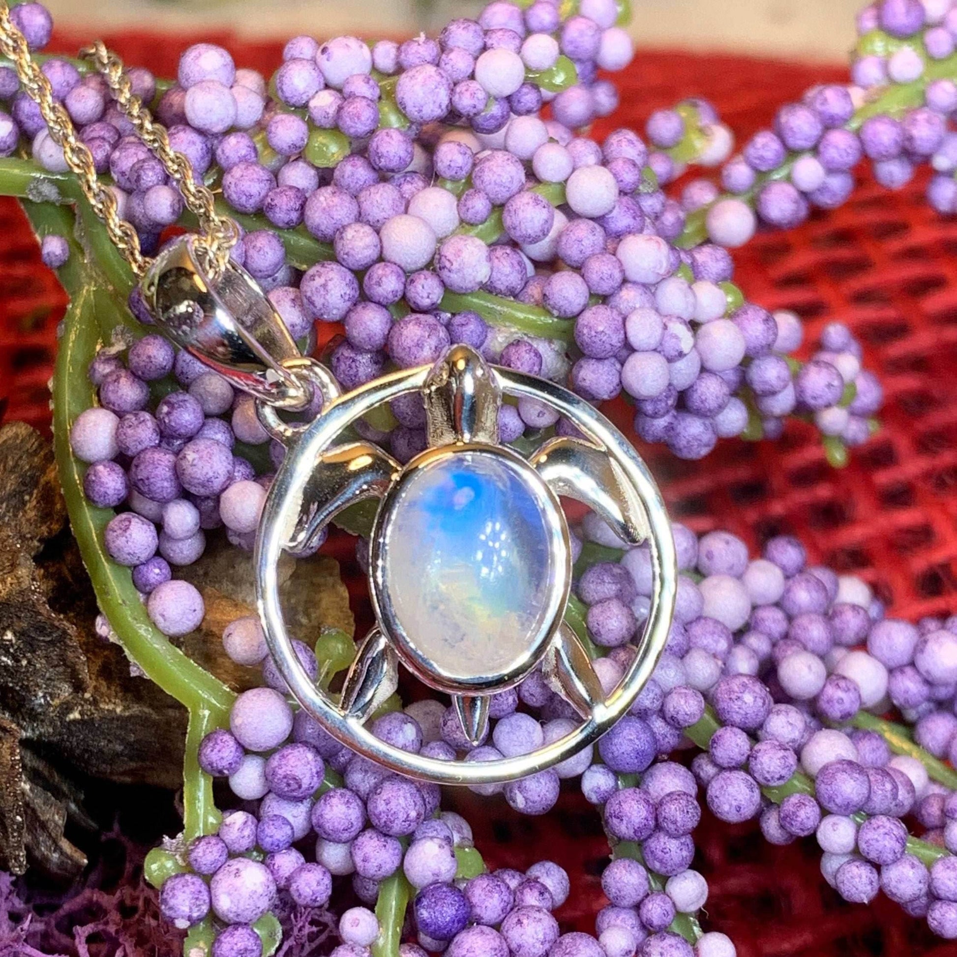Moonstone Turtle Necklace - 