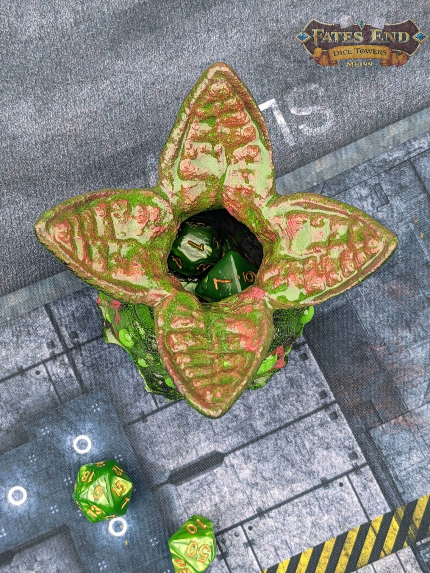 Alien Egg Pod 3D Printed Dice Box | D20 Dice Jail | Dice Vault - Fate's End Collection - Encase Your Dice in the Dread & Wonder of Deep Space Horror! - Black / Yes- Include Random Dice Set