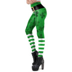 St Patricks Day Clover Print Leggings | Yoga Pants | Leprechaun Stretchy - Small