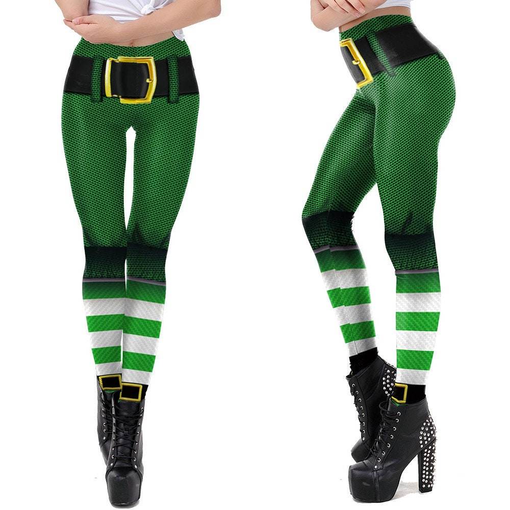St Patricks Day Print Leggings | Yoga Pants | Leprechaun Stretchy - Small