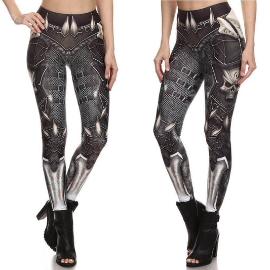 Warrior Armor Cosplay Leggings | Yoga Pants | Dark Gothic Stretchy - Small