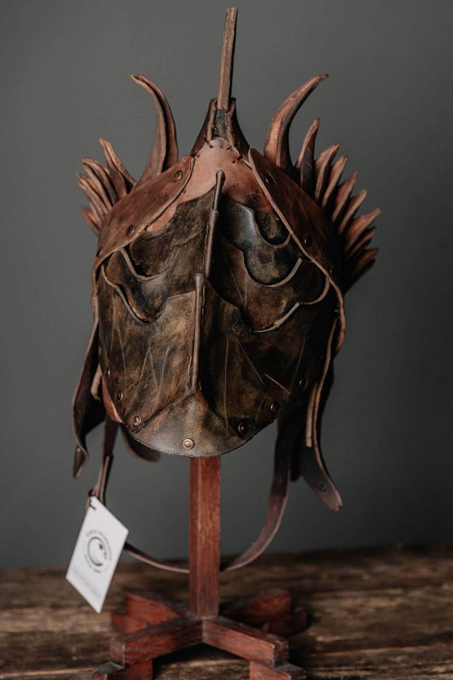 Viking battle helmet (Head Hunter) - XS / Brown (as on foto)