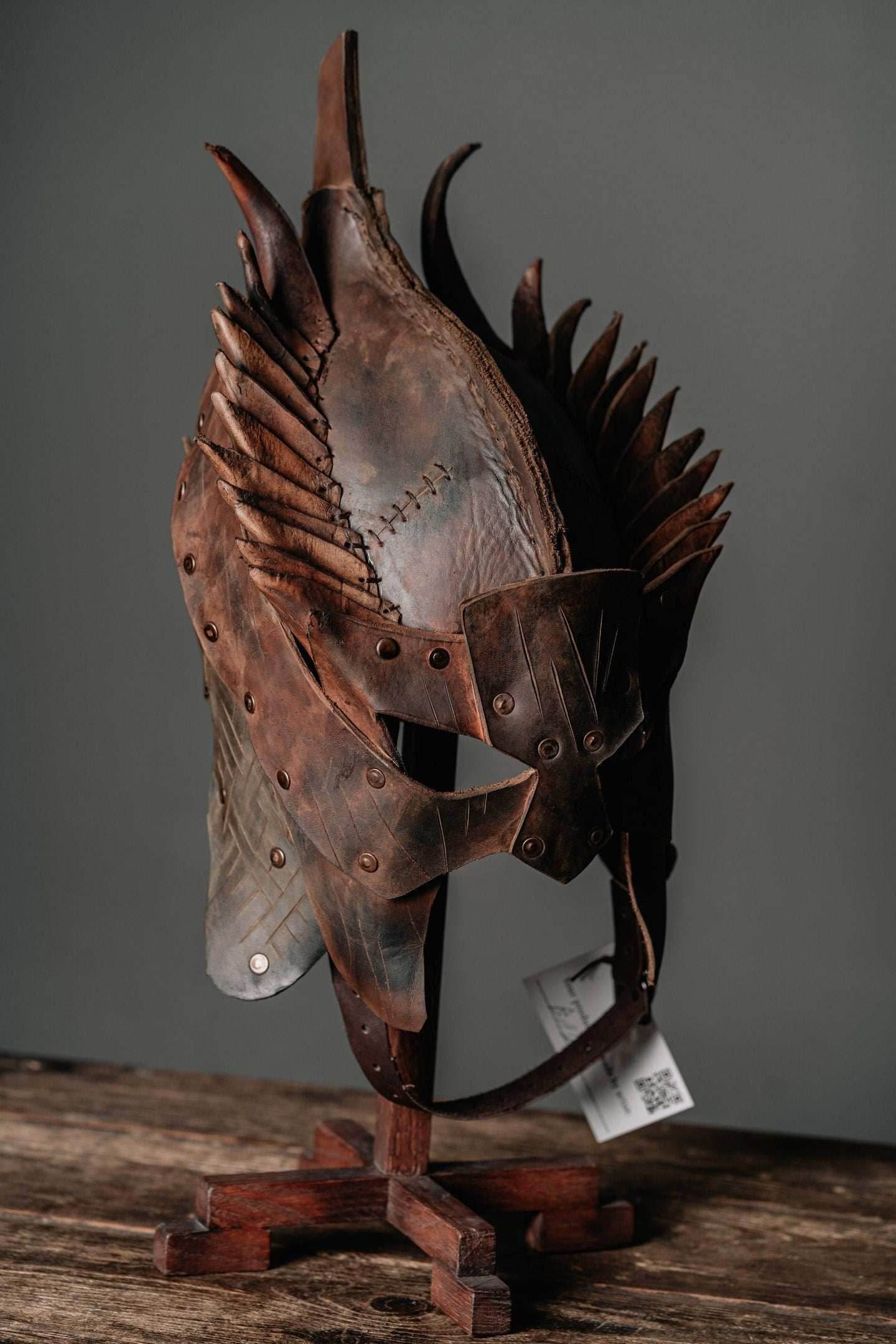 Viking battle helmet (Head Hunter) - XS / Brown (as on foto)