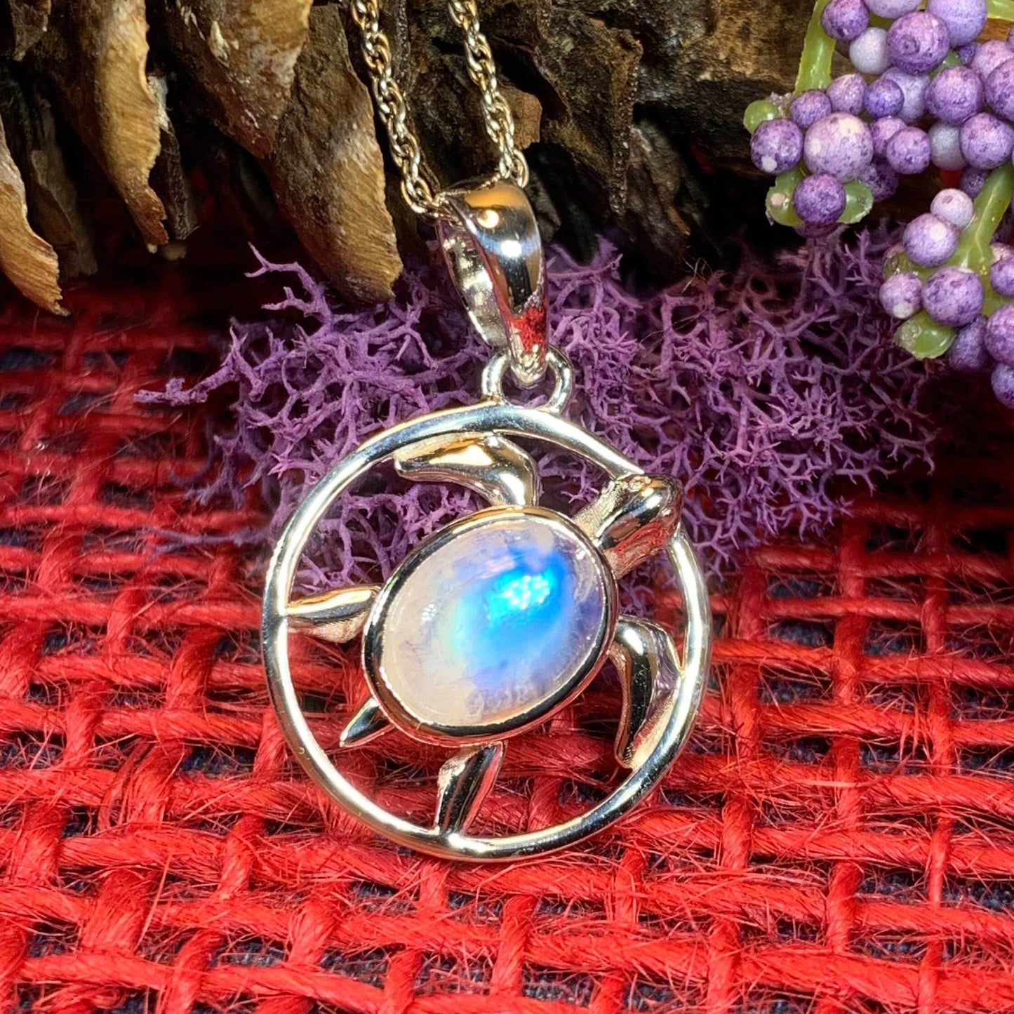 Moonstone Turtle Necklace - 