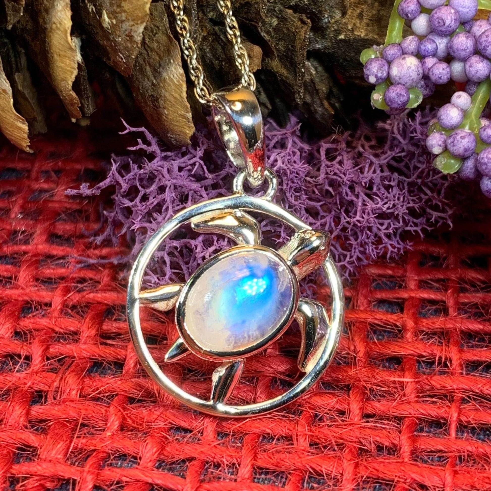 Moonstone Turtle Necklace - 
