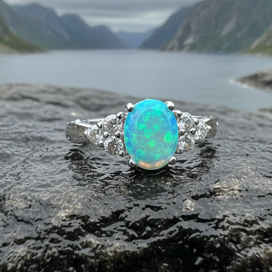 Celtic Skies Opal Celtic Ring