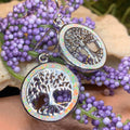 Opal Tree of Life Earrings - White Opal