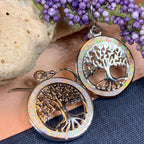 Opal Tree of Life Earrings - Blue Opal
