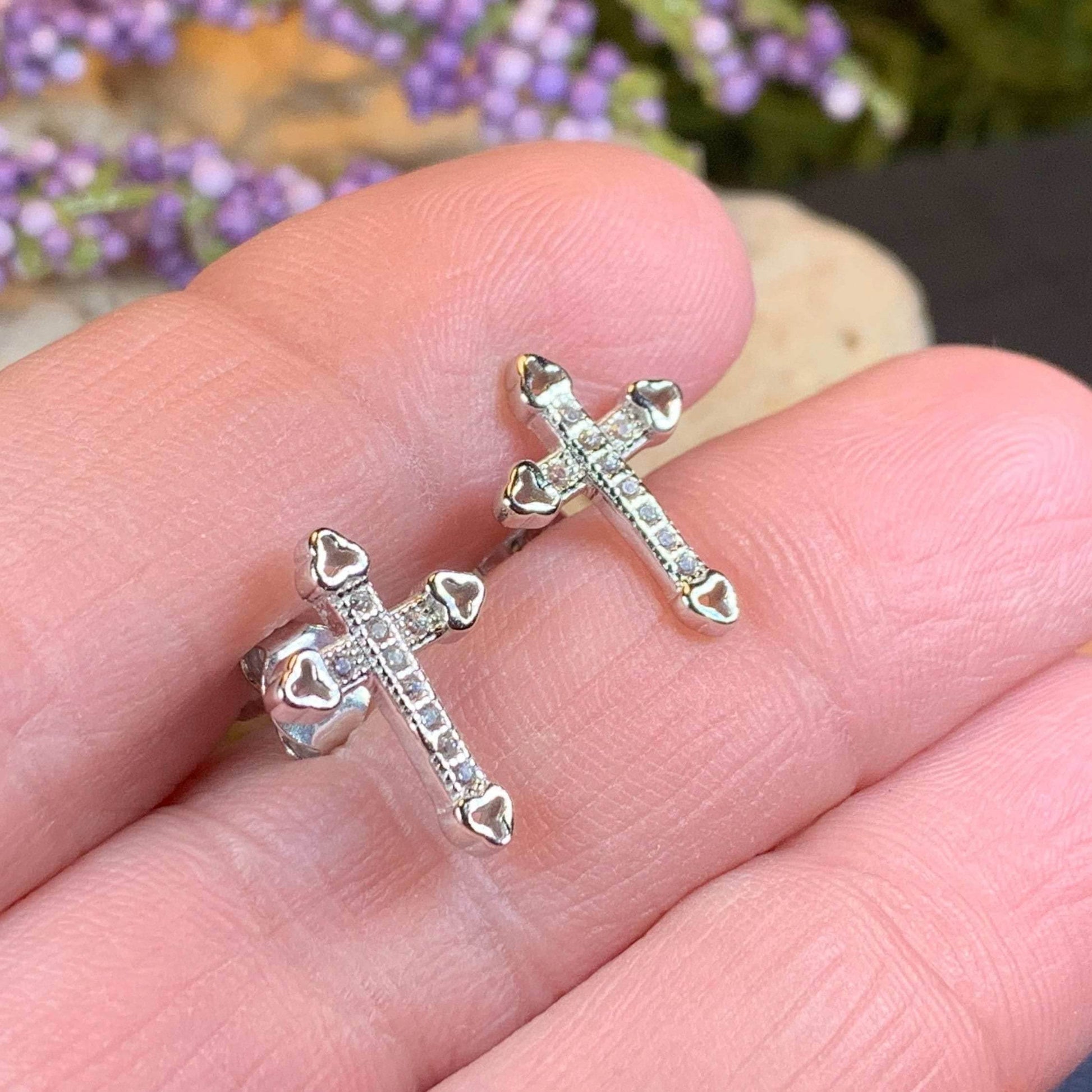 Faith Cross Stud Earrings - 