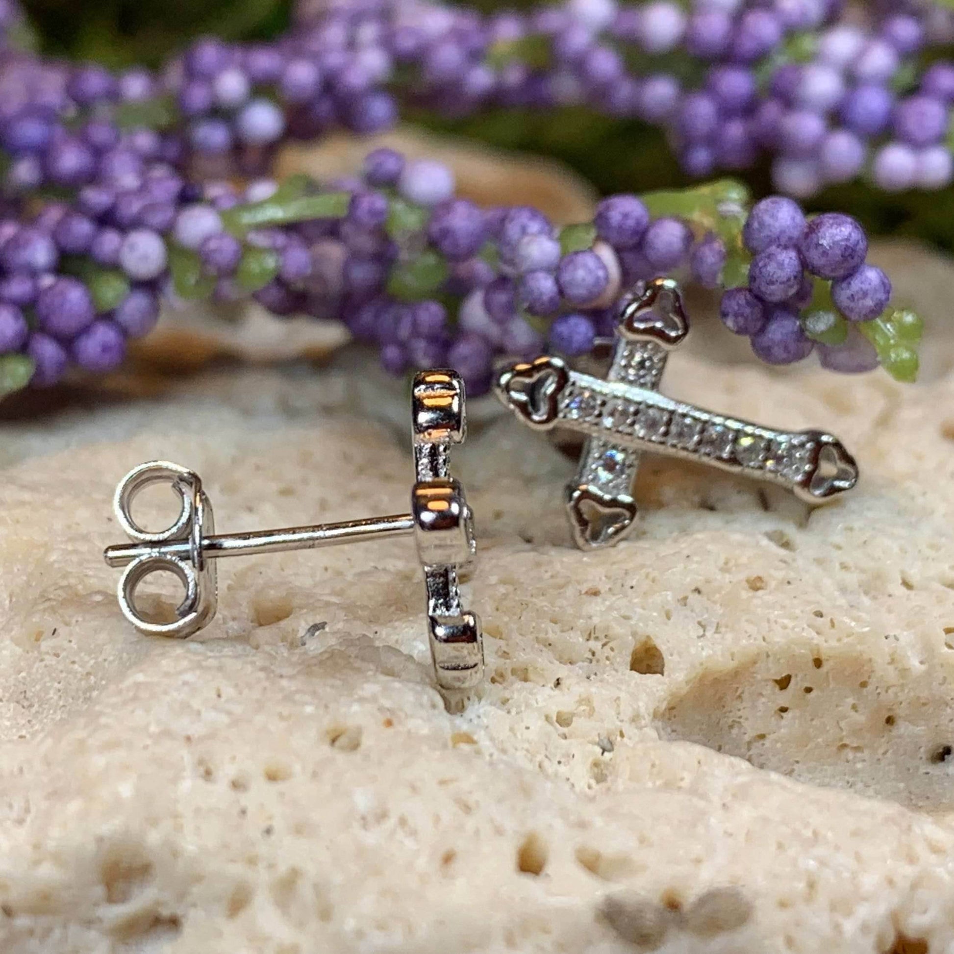 Faith Cross Stud Earrings - 