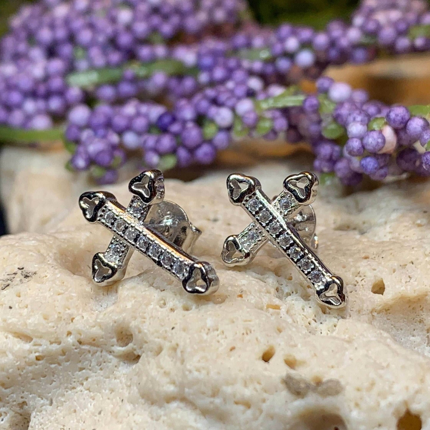 Faith Cross Stud Earrings - 
