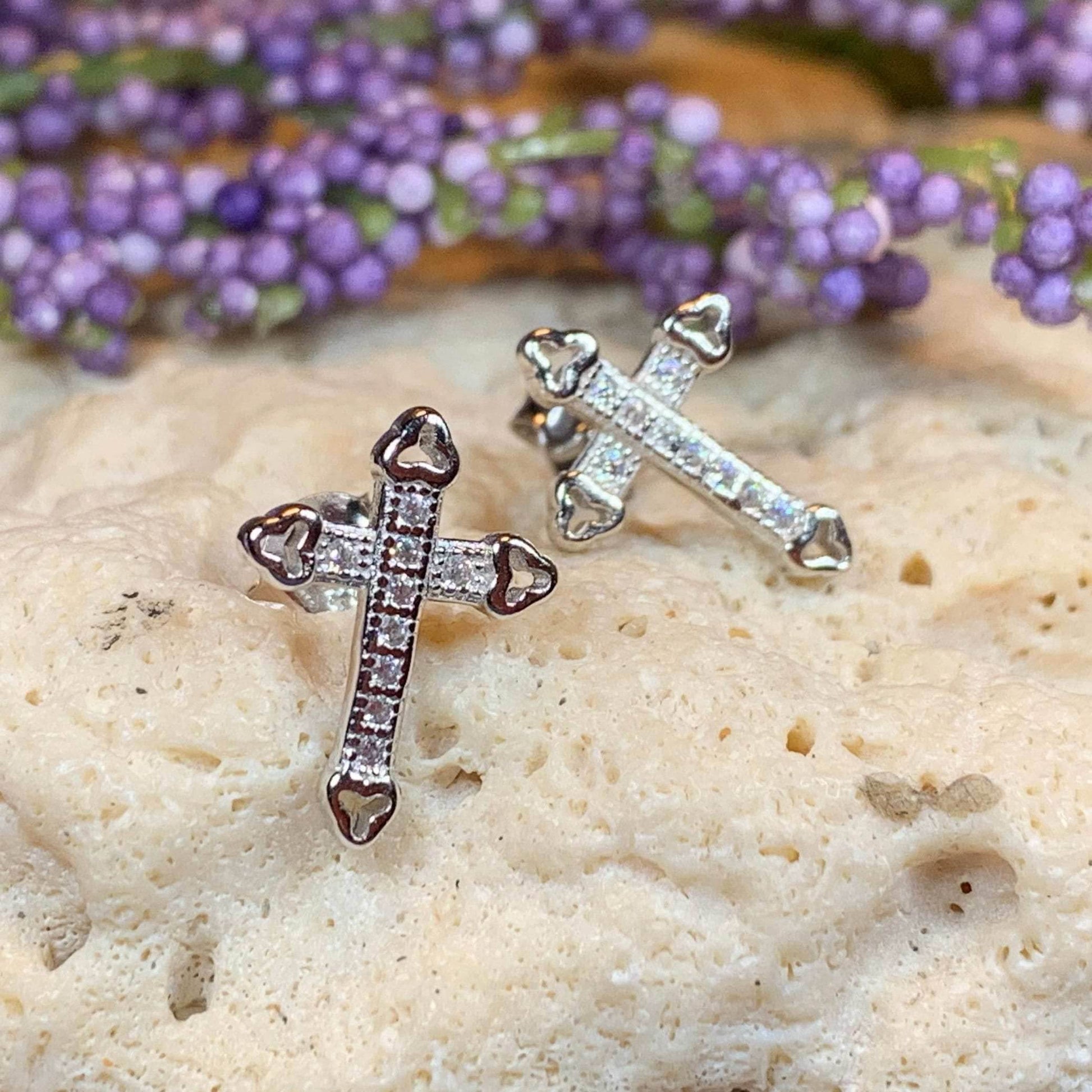 Faith Cross Stud Earrings - 