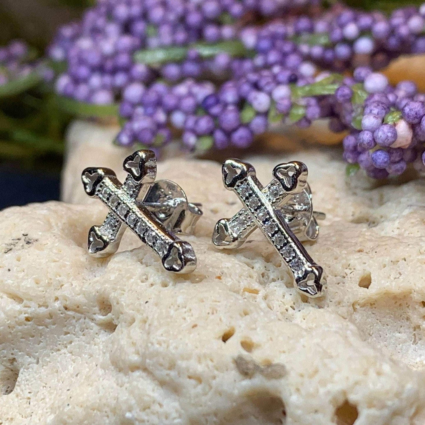 Faith Cross Stud Earrings - 