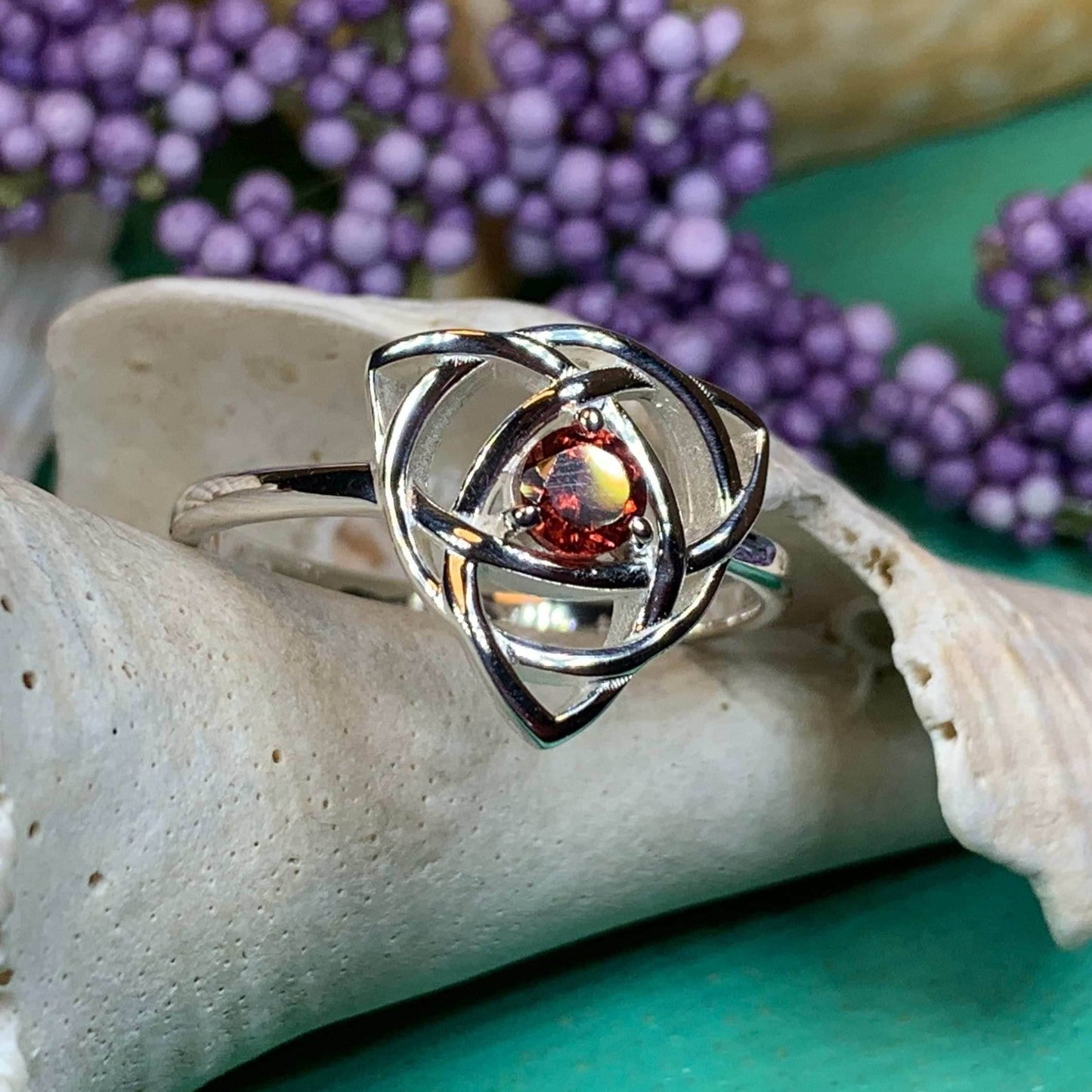 Lorinda Celtic Knot Ring - 5 / Citrine