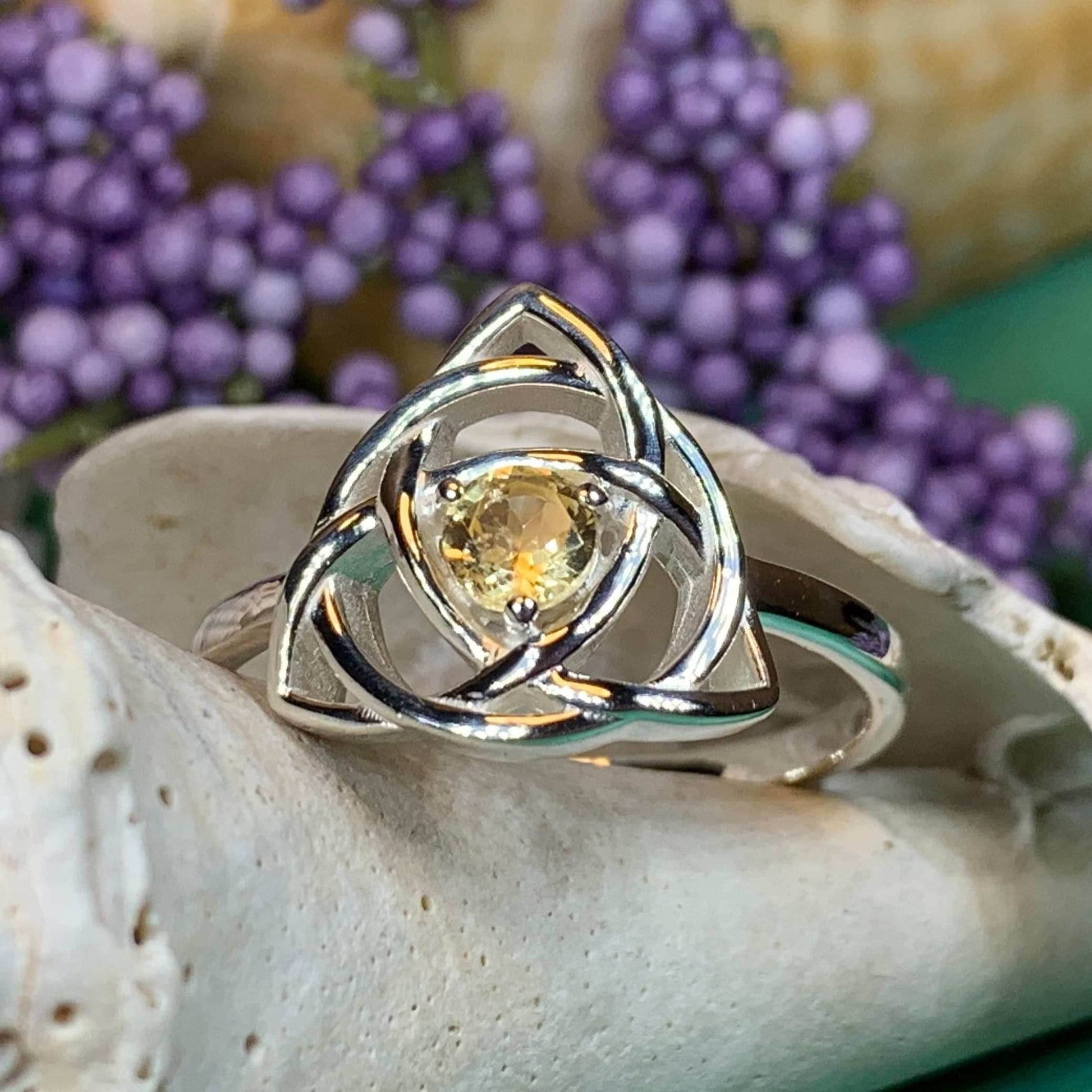 Lorinda Celtic Knot Ring - 5 / Citrine