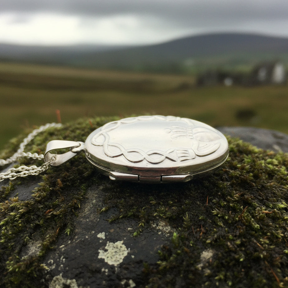 Oval Claddagh Locket Necklace