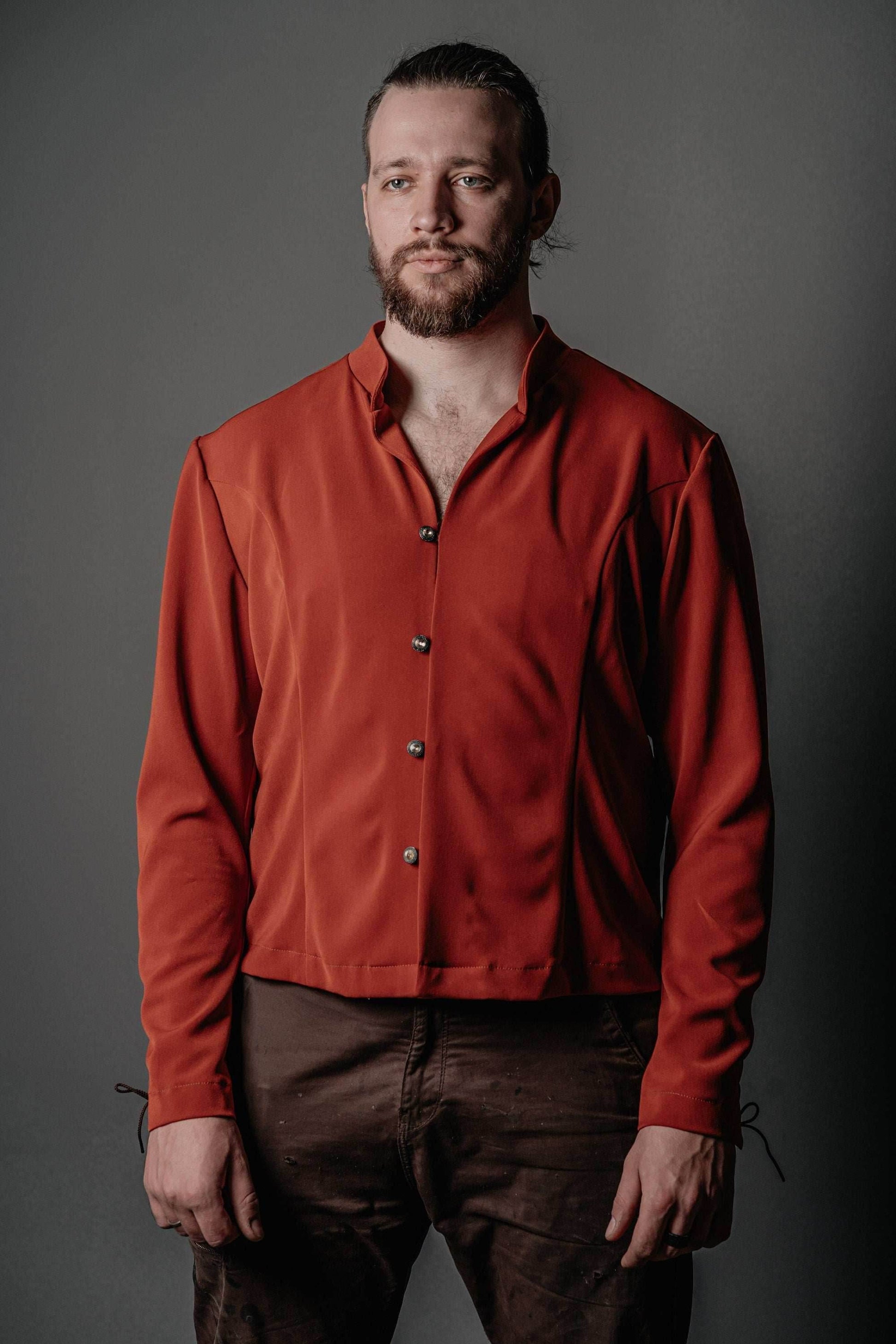 Medieval viking red jacket - S