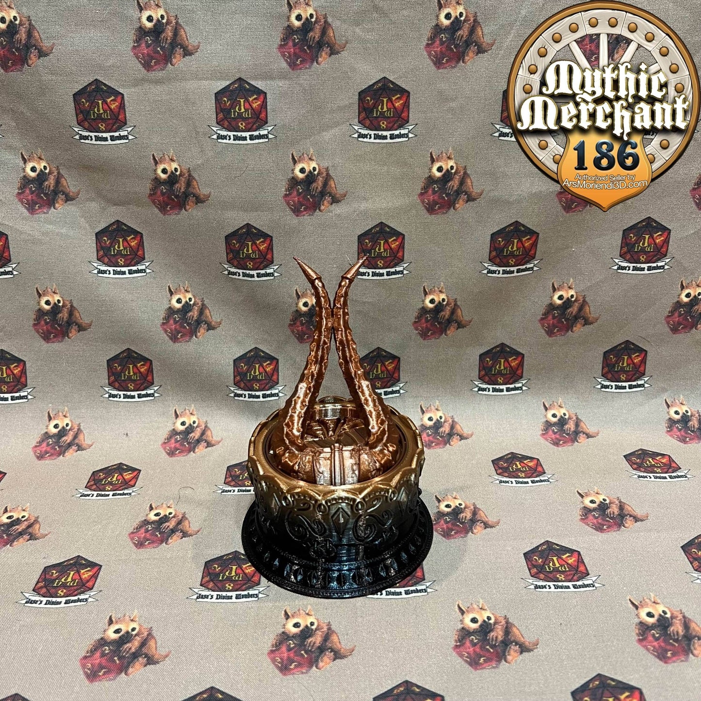 Demon-Blooded Dice Case from Ars Moriendi 3D - Dungeons and Dragons, Pathfinder, TTRPG, Dice Cup/Roller - Black