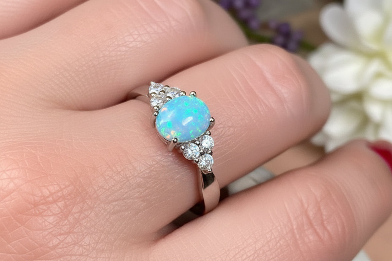 Celtic Skies Opal Celtic Ring