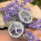Opal Tree of Life Earrings - Blue Opal