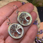 Opal Tree of Life Earrings - Blue Opal