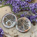 Opal Tree of Life Earrings - Blue Opal