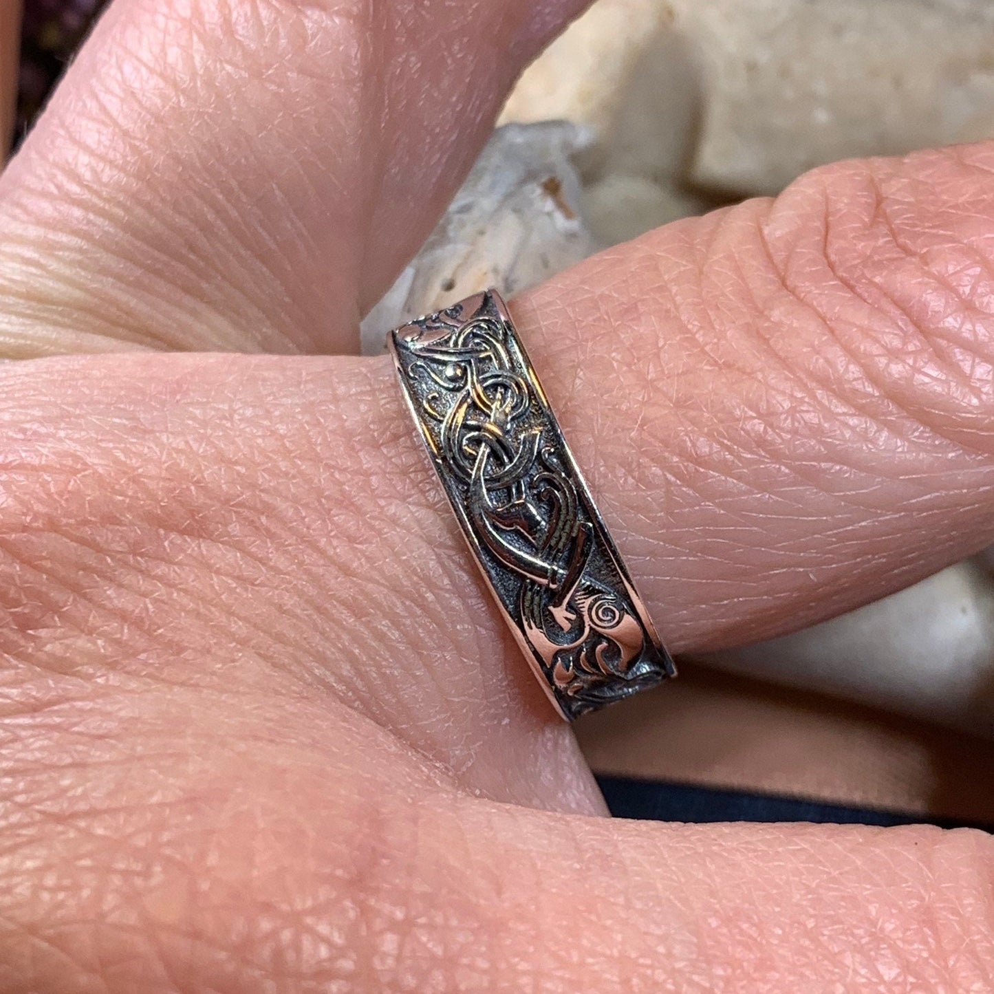 Celtic Raven Ring